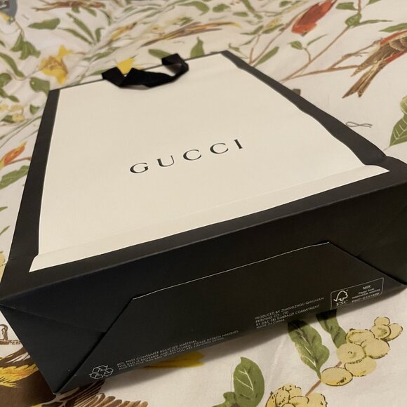 Gucci tall paper bag with self-tie ribbons -15 x 9 x 3.45 inches - Picture 1 of 4